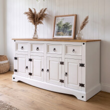 Mercers Furniture Corona White 4 Door Sideboard