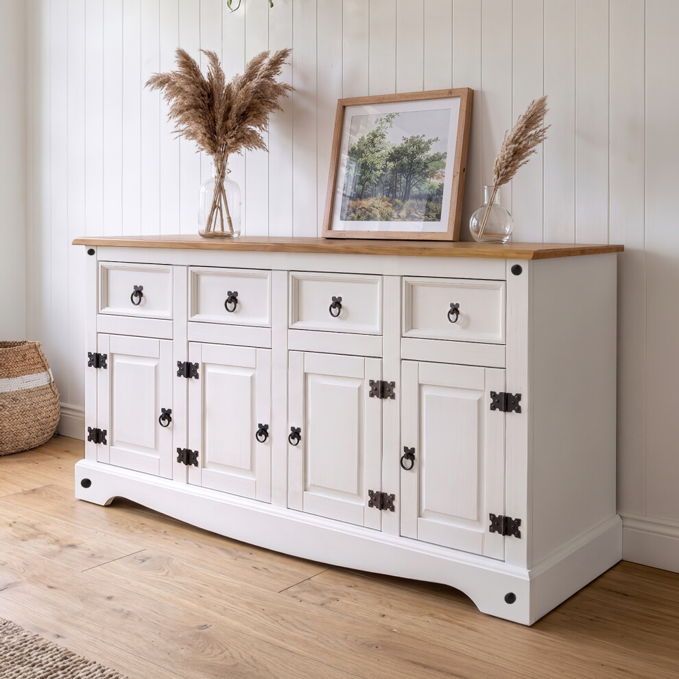 Mercers Furniture Corona White 4 Door Sideboard