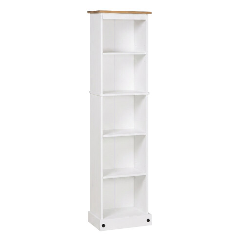 Mercers Furniture Corona White Tall Narrow Bookcase 1