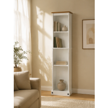 Corona White Tall Narrow Bookcase