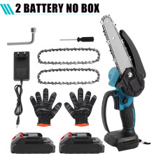 Mini tronçonneuse électrique 6 pouces, outil de coupe portatif pour bois, compatible batterie Makita 18V, lot de 2 batteries