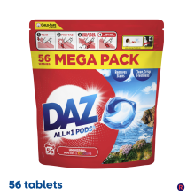 Daz All-In-1 Pods Laundry Detergent Capsules Whites & Colours - 56 Washes