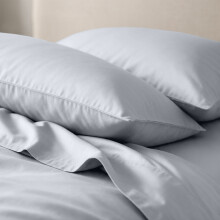 (Silver, Plain Pillowcase 2-Pack) Duvet Cover Set with Pillowcases - Soft Brushed Microfibre Quilt Cover Bedding Set