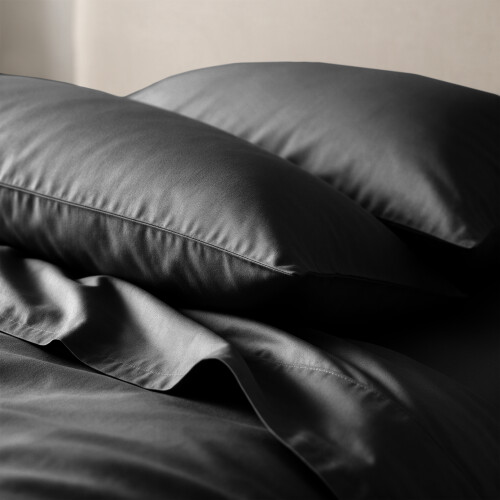 Imperial Rooms (Black , Plain Pillowcase 2-Pack) Duvet Cover Set with Pillowcases - Soft Brushed Microfibre Quilt Cover Bedding Set 2