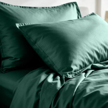 (Emerald, Plain Pillowcase 2-Pack) Duvet Cover Set with Pillowcases - Soft Brushed Microfibre Quilt Cover Bedding Set