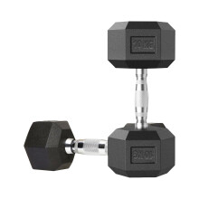 MAXSTRENGTH Rubber Hex Dumbbell Pair - 10kg