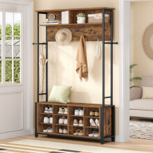 Coat Rack with Shoe Storage Hall Tree with Bench