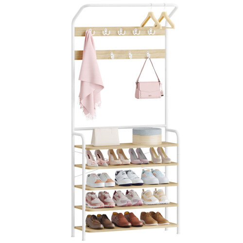 Coat Stand Shoe Storage and Adjustable Shelves 1
