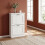 Shoe Cabinet with 3 Flip Drawer, Space-Saving Slim Cupboard, White 1