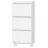 Fluted Wooden Shoe Cabinet White and Silver 5