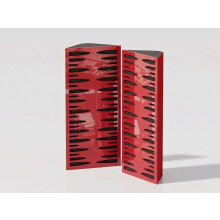 (Red glossy Plastic) 2 Pack - Narrow Acoustic Corner Bass Trap P34 | Low Frequency Sound Absorbers | Size 50x23cm