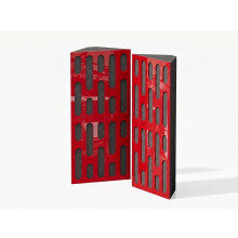 (Red glossy Plastic) 2 Pack - Narrow Acoustic Corner Bass Trap P24 | Low Frequency Sound Absorbers | Size 50x23cm