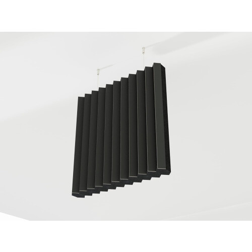 (Black) 2 Pack - Acoustic Ceiling Panels "BUFLER" with mounting kit | Absorption - Diffusion - Reflection - Soundproofing