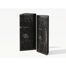 (Black glossy Plastic) 2 Pack - Narrow Acoustic Corner Bass Trap P15 | Low Frequency Sound Absorbers | Size 50x23cm