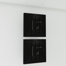 (Black glossy Plastic) 2 Pack - Decorative Hanging screen Acoustic panels PULSAR | Hanging Wall Dividers – Suspended Room Partition