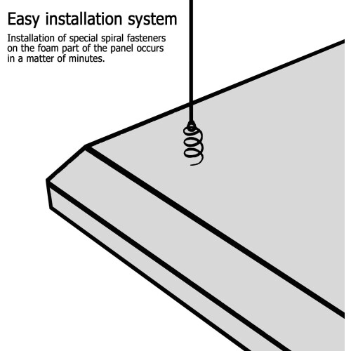 (Cherry) 2 Pack - Acoustic Ceiling Panels "BUFLER" with mounting kit | Absorption - Diffusion - Reflection - Soundproofing 2