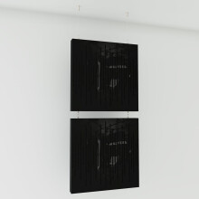 (Black glossy Plastic) 2 Pack - Decorative Hanging screen Acoustic panels WAVE | Hanging Wall Dividers – Suspended Room Partition