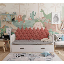 (Rose) 4 Pack - Soft Velour Upholstered Acoustic Wall Panels Triangle (25x25cm) | Decorative Headboard Panels for Children's Room & Playroom