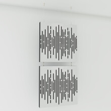(White glossy Plastic) 2 Pack - Decorative Hanging screen Acoustic panels WAVE | Hanging Wall Dividers – Suspended Room Partition