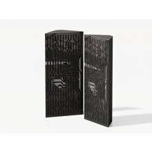(Black glossy Plastic) 2 Pack - Narrow Acoustic Corner Bass Trap P36 | Low Frequency Sound Absorbers | Size 50x23cm