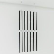 (White glossy Plastic) 2 Pack - Decorative Hanging screen Acoustic panels SLATO | Hanging Wall Dividers – Suspended Room Partition
