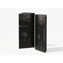 (Black glossy Plastic) 2 Pack - Narrow Acoustic Corner Bass Trap P14 | Low Frequency Sound Absorbers | Size 50x23cm