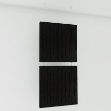 (Black) 2 Pack - Decorative Hanging screen Acoustic panels WAVE | Hanging Wall Dividers – Suspended Room Partition
