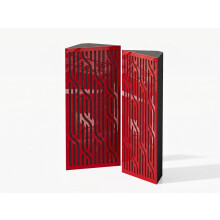 (Red glossy Plastic) 2 Pack - Narrow Acoustic Corner Bass Trap P7 | Low Frequency Sound Absorbers | Size 50x23cm