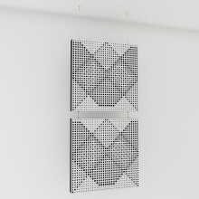(White glossy Plastic) 2 Pack - Decorative Hanging screen Acoustic panels WILDS | Hanging Wall Dividers – Suspended Room Partition