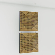 (Oak) 2 Pack - Decorative Hanging screen Acoustic panels WILDS | Hanging Wall Dividers – Suspended Room Partition