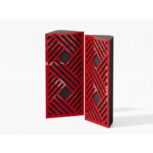 (Red glossy Plastic) 2 Pack - Narrow Acoustic Corner Bass Trap P1 | Low Frequency Sound Absorbers | Size 50x23cm