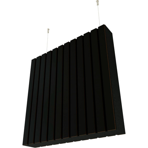 (Black) 2 Pack - Acoustic Ceiling Panels with mounting kit "SLATOBAF" | Absorption - Diffusion - Reflection - Soundproofing