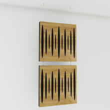 (Oak) 2 Pack - Decorative Hanging screen Acoustic panels PULSAR | Hanging Wall Dividers – Suspended Room Partition