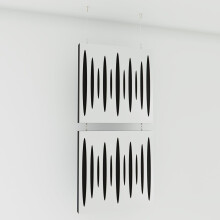 (White) 2 Pack - Decorative Hanging screen Acoustic panels PULSAR | Hanging Wall Dividers – Suspended Room Partition