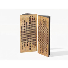 (Oak) 2 Pack - Narrow Acoustic Corner Bass Trap P6 | Low Frequency Sound Absorbers | Size 50x23cm