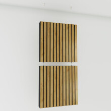 (Oak) 2 Pack - Decorative Hanging screen Acoustic panels SLATO | Hanging Wall Dividers – Suspended Room Partition