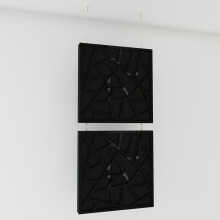 (Black glossy Plastic) 2 Pack - Decorative Hanging screen Acoustic panels SKYROSS | Hanging Wall Dividers – Suspended Room Partition
