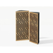 (Oak) 2 Pack - Narrow Acoustic Corner Bass Trap P7 | Low Frequency Sound Absorbers | Size 50x23cm
