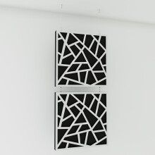(White glossy Plastic) 2 Pack - Decorative Hanging screen Acoustic panels SKYROSS | Hanging Wall Dividers – Suspended Room Partition