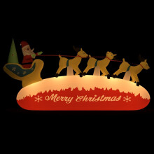 vidaXL Christmas Inflatable Santa and Reindeer Decoration Christmas Decor LED