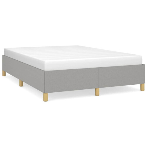 VidaXL (Light grey, double size) vidaXL Bed Frame Bed Base Bedstead Mattress Foundation Upholstered Bed Fabric 1