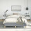 VidaXL (Light grey, double size) vidaXL Bed Frame Bed Base Bedstead Mattress Foundation Upholstered Bed Fabric 3