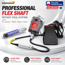 PHYHOO FOREDOM SR, Outil rotatif Ă arbre flexible, Moteur 1/6 HP, 18000 tr/min, Gravure et polissage de bijoux