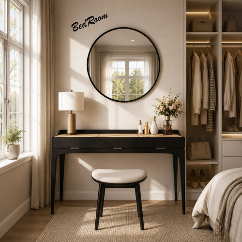 Spot On Dealz 60cm Round Circle Wall Mirror Black 1