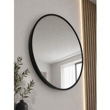 50cm Round Wall Mirror Circle Black
