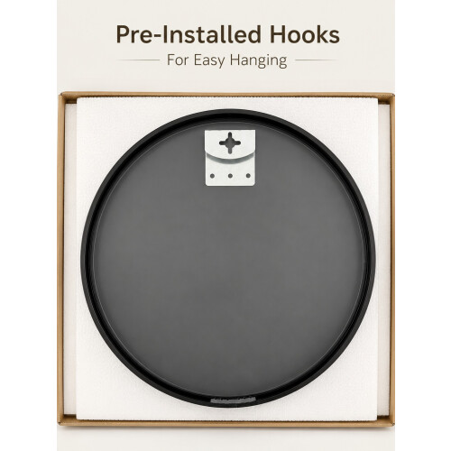 Spot On Dealz 50cm Round Wall Mirror Circle Black 2