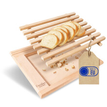 Creative Home Brotschneidebrett mit Krümelfang | 35,5 x 28,5 x 2 cm