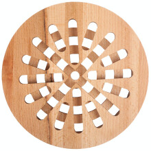 Creative Home Rund Heißer Topfuntersetzer Holz | 19,5 x 19,5 x 1,5 cm