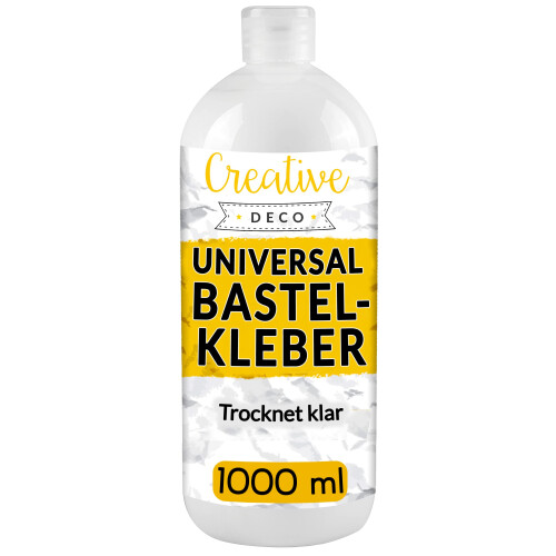Creative Deco Bastelkleber Universal PVA Kinder 1000ml Basteln Kleber