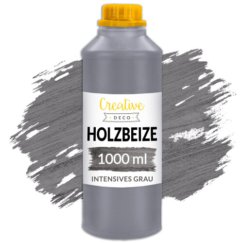 Creative Deco Holzbeize auf Wasserbasis | 1L | Intensive Graue Holz Farbe